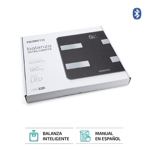 Imagen 9 de 10 de Balanza Digital Para Personas Femmto B04 Bluetooth Corporal
