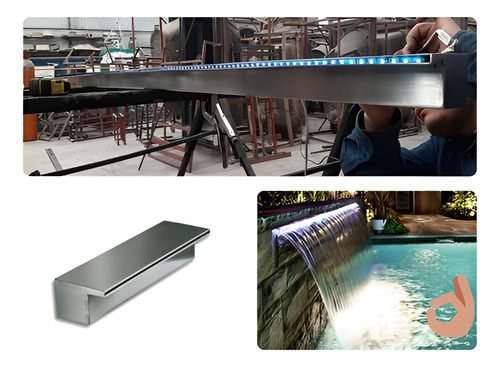 Cascada Para Alberca, Muro Lloron, Decora 2.40 Mt C/luz Led