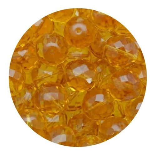 200 Contas De Cristal Vidro Amarelo  8mm Umbanda Candomblé