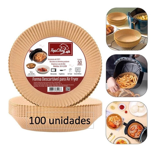 Protetor Fritadeira Forma Descartável Airfryer 20cm 100 Unid