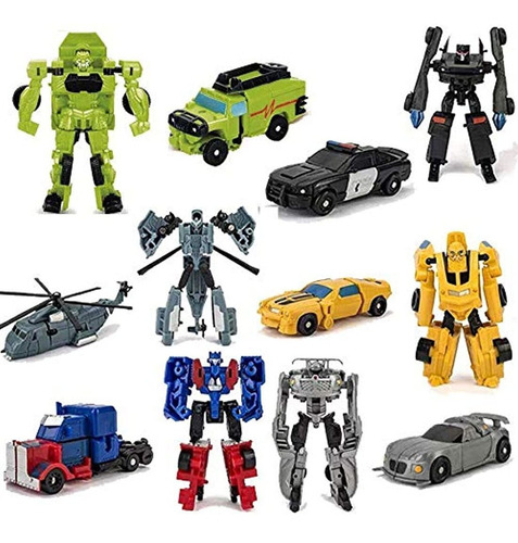 6 Piezas De Juguetes Robot De Coche, Mini Figura De Acción,