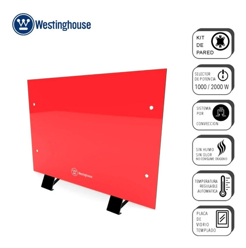 Imagen 3 de 9 de Vitrocalefactor Westinghouse Wh-ch122conv-r Rojo 2000w Full