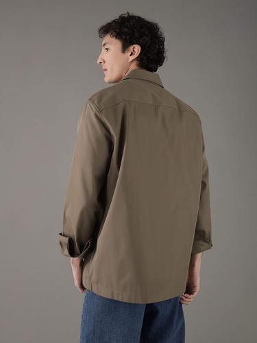 Sobrecamisa Calvin Klein Con Monograma Verde Hombre