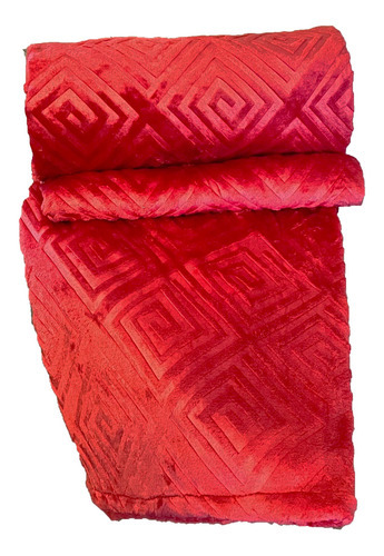 Cobertor Manta 1,80x2,40 Flannel Embossed Antialérgico Casal Cor Vermelho