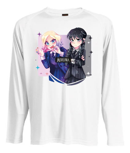 Camiseta Polar Manga Larga Polera Niñas Merlina Enid