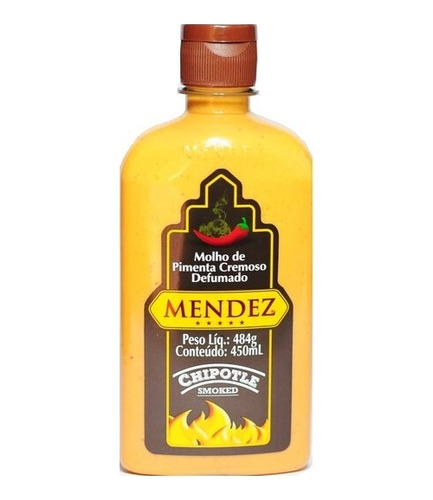 Molho Pimentas Mendez Chipotle 450ml - Defumado - Sem Glúten