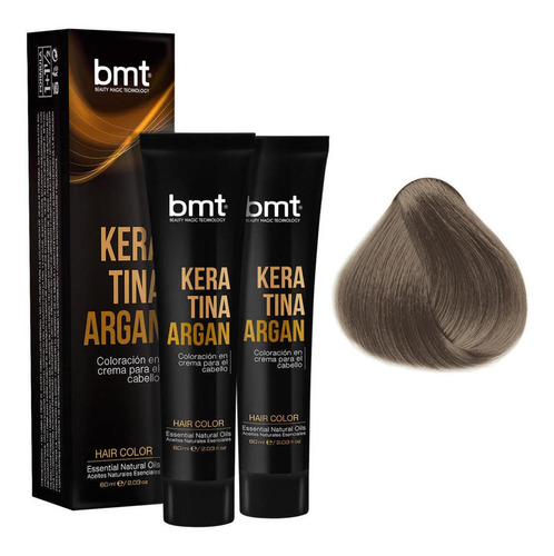 Bmt Coloracion Keratina Argan 7.1 Rubio Medio Ceniza