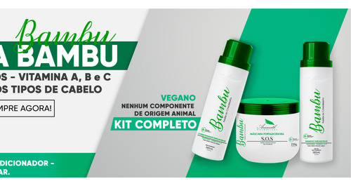 Kit Aramath Com Shampoo Condicionador E Hidratação Bambu Sos