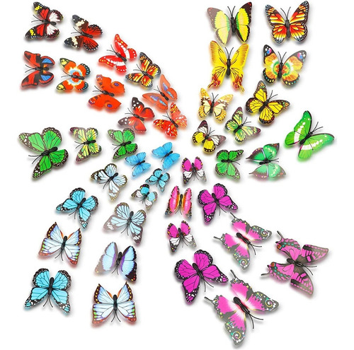 Mariposas Decorativas 3d X18 Para Pared