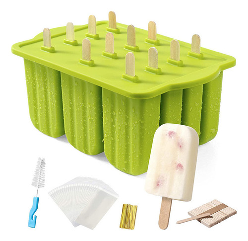 Silicona Helado Helado Paletas Maker 12 Cavidades Casero [u]