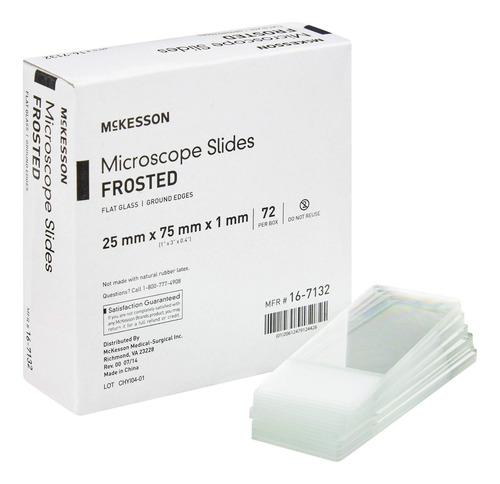 Portaobjetos Para Microscopio Mckesson Frosted, 25 Mm X 7 Mm