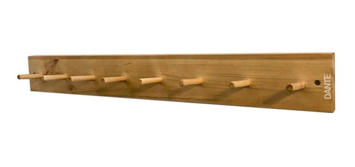 Perchero De Pared Madera Maciza Petiribi 8 Soportes 80cm