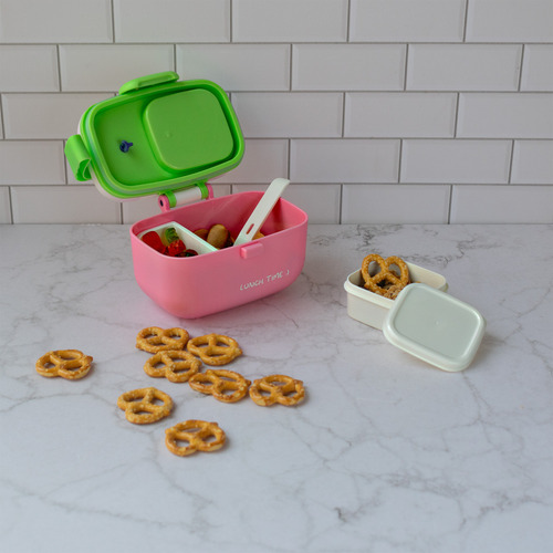 Contenedor Lunch Box Hermético Tapa Divisiones 5 Pzas 450 Ml