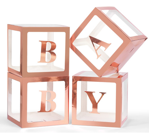 Voircoloria Cajas De Bebe Con Letras Para Baby Shower, 4 Caj