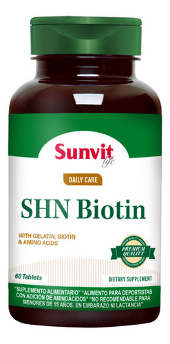 Shn Biotin - 60 Tabs Sabor Sin sabor