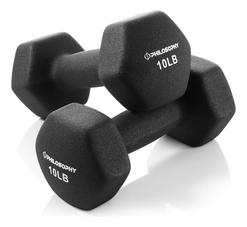 Set Of 2 Neoprene Dumbbell Hand Weights, Hexagon Shape