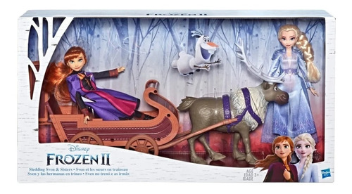 Frozen 2 Muñecas Elsa Y Anna Con Trineo Hasbro E5501