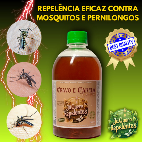 Óleo Cravo/canela Repelente Concentrado 1x500ml Rende 100 L