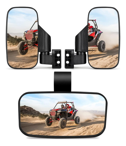 Espejo Retrovisor Lateral Y Espejo Central Utv Para Polaris