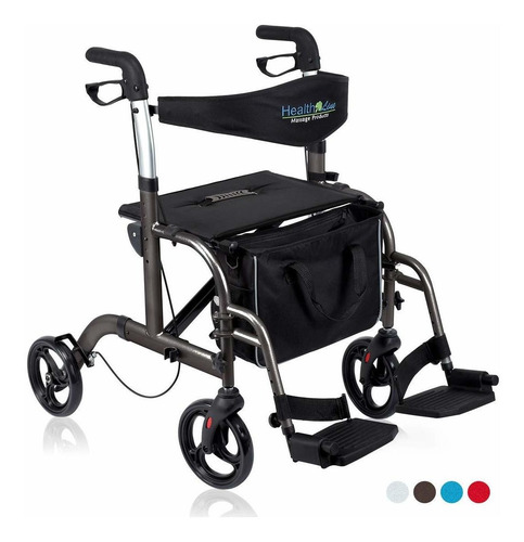 Health Line - Silla De Transporte Con Ruedas 2 En 1 Con...