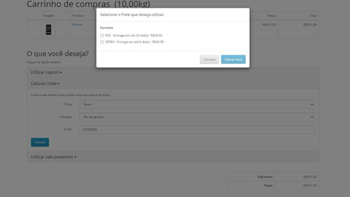 Módulo Frete Correios Plus - Opencart 2x,3x,4x - Dev5