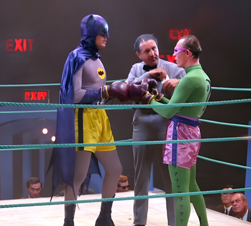 Set Figura Batman Vs Acertijo Retro Boxeadores Mcfarlane