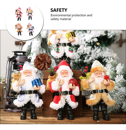 Adornos Navideños, Adorno De Papá Noel, 4 Unidades