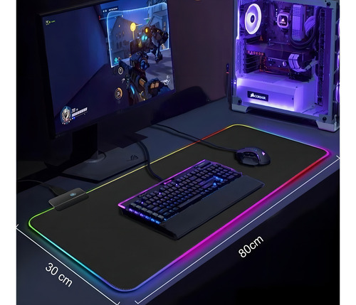 Alfombrilla de ratón Gamer Grande Rgb Adamantiun Estige 80 x 30 cm de velocidad