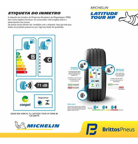 Pneu Michelin Aro 20 - Latitude Tour Hp - 255/50 R20 109 W