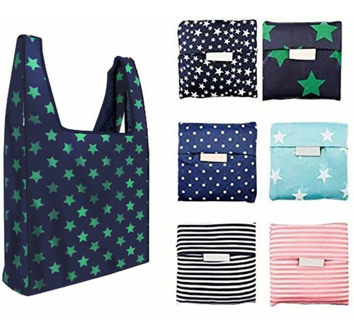 Paquete De 6 Bolsas Reutilizables Para Comestibles, Plegable