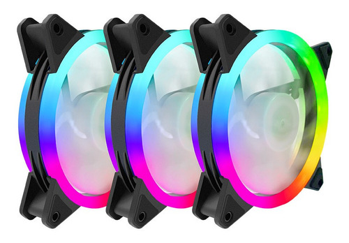 Imagen 1 de 10 de Kit 3 Cooler Colorful Led Argb Fan Cool Series 120mm Control