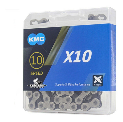 Cadena Bicicleta Kmc X10 Silver Black 10v Compa Shimano Sram