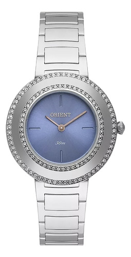 Relógio Orient Feminino Prata Fbss0098 A1sx Mostrador Azul