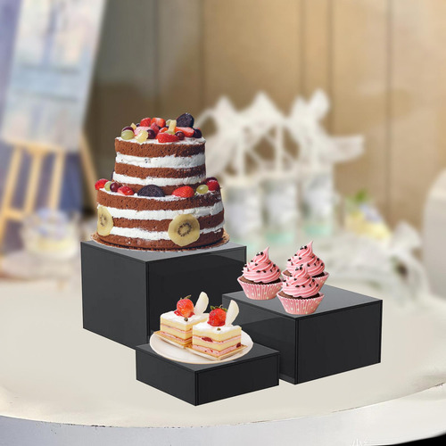 3 Elevadores De Buffet, Estante De Exhibición Negro