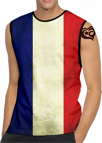 Camiseta Regata Bandeira França Masculina Paris