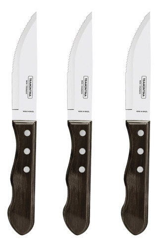 Set X3 Cuchillo Tramontina Jumbo Tradicional Asado 5'' 24cm