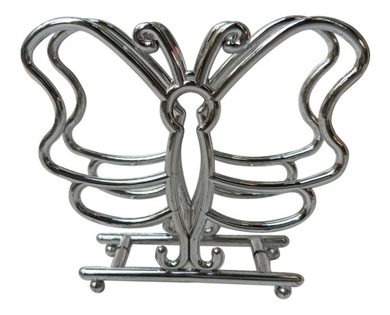 Servilletero de mariposa de metal de color blanco para decoración de mesa de soporte de pañuelos de cocina 