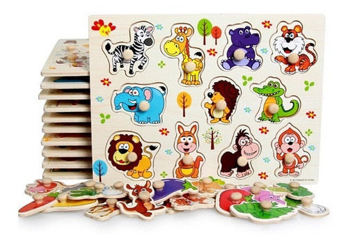 Juguetes Didácticos De Madera Niños Estimulación Pack 6 Uni