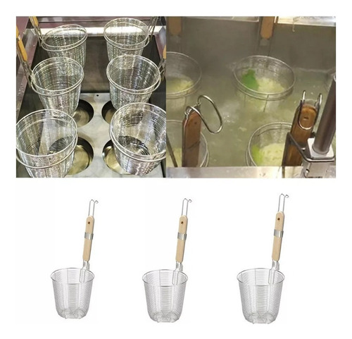 Wang C Canasta De Pasta De Acero Inoxidable, Paquete De 3,
