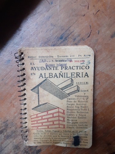 Antiguo Manual Ayudante Práctico Albañileria
