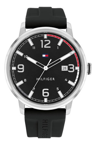 Reloj Tommy Hilfiger 1710481 Hombre Acero Silicona - Color de la malla Negro Color del bisel Plateado Color del fondo Negro