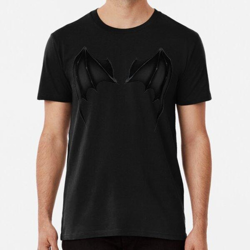 Remera Black Demon Wings Vector Algodon Premium