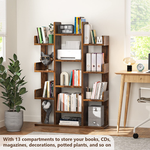 Aheaplus Librería Estantería En Forma De Árbol Con 13