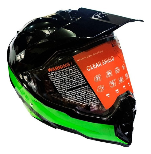 Casco Moto Fgn Con Mica Transparente Y Gafas Polarizadas