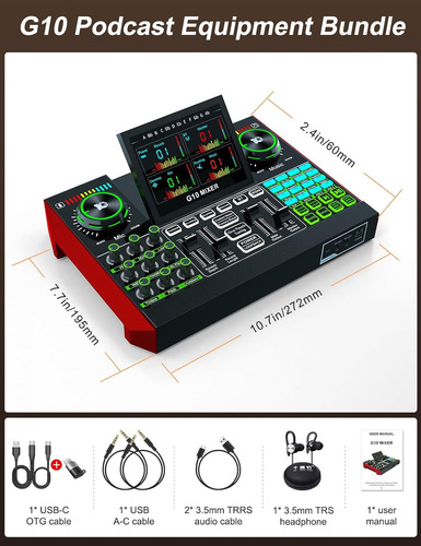 G10 Gaming Audio Mixerpodcast Equipment Live Sound Card ...