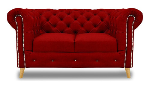 Sofa Chester Antirasguño 2 Puestos Rojo