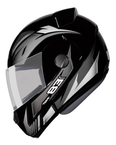 Capacete Ebf E8 Articulado Modelo Fast Preto E Laranja