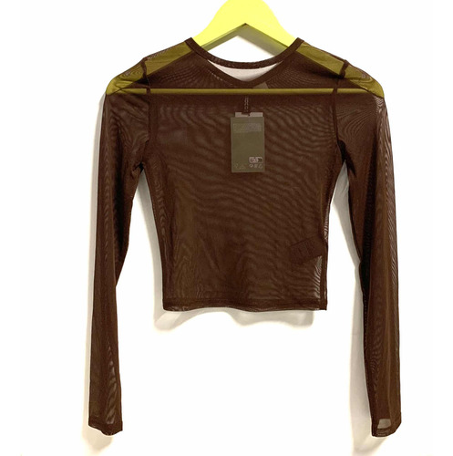 Polera Malla Mesh Café Talla Xs Marca H&m Nueva Con Etiqueta