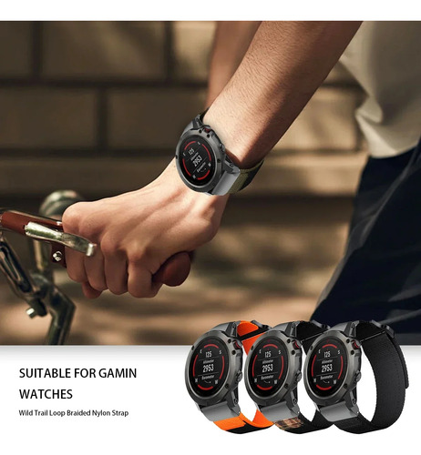 Correa De Nailon De Ajuste Rápido Para Garmin Fenix 7x 7 Pr