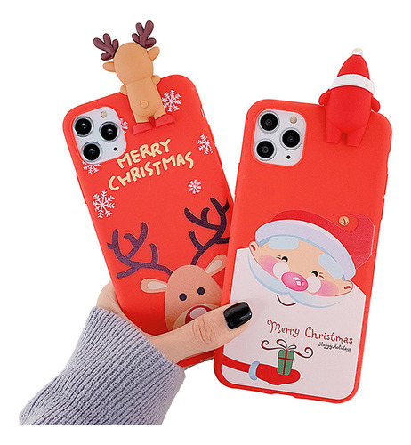 Funda Protectora De Teléfono Navideño B De 2 Piezas